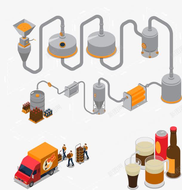 工廠生產(chǎn)飲料矢量圖 免摳PNG素材在電商與網(wǎng)頁設(shè)計(jì)中的創(chuàng)意應(yīng)用